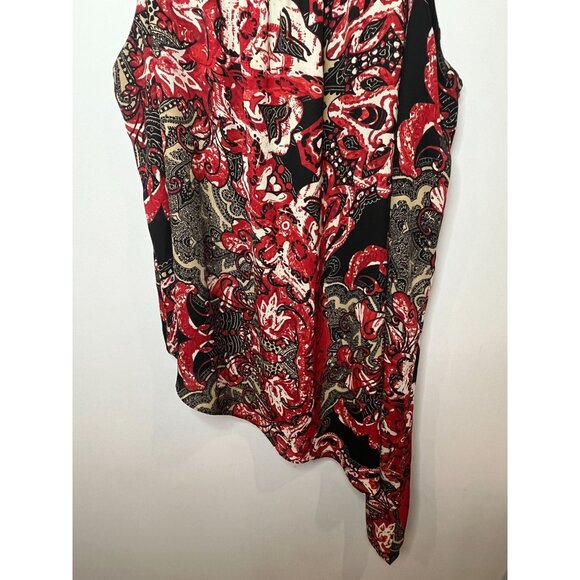 Ashley Stewart Top Womens Plus Size 26 4X Shirt Sleeveless Tunic Blouse Red Work - Picture 3 of 16